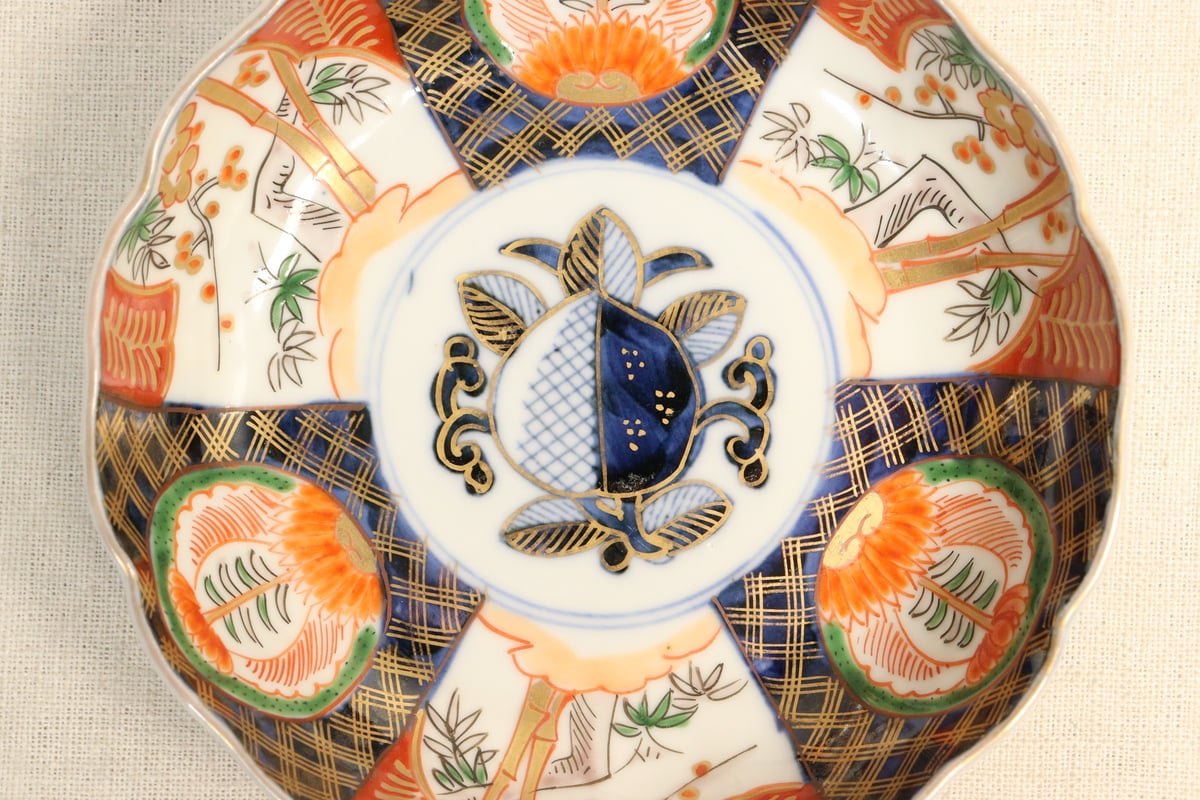 明治前期色絵桃と松竹梅図なます皿 | 吉祥寺PukuPuku