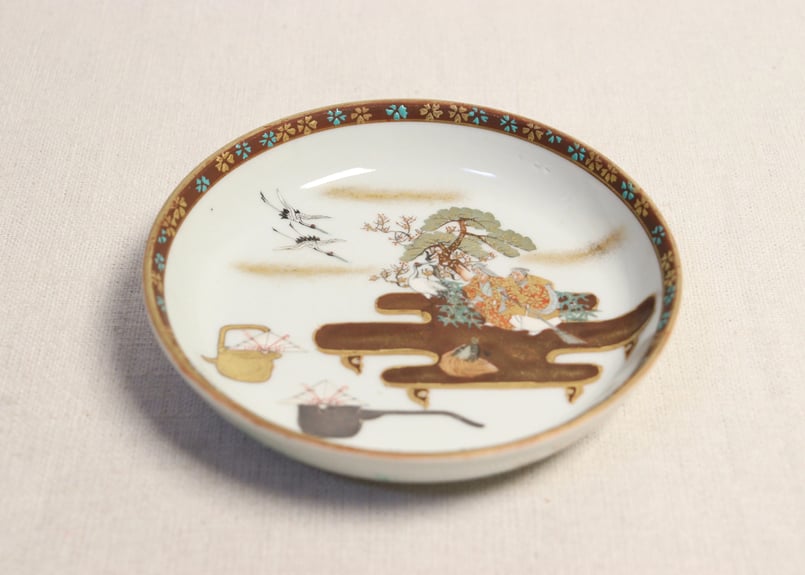 明治前期九谷焼色絵高砂図通り物小皿 | 吉祥寺PukuPuku