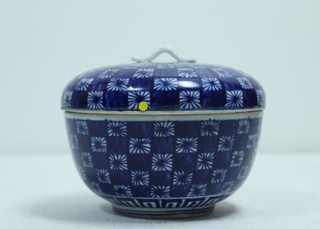 明治前期染付市松文食籠ノミホツ