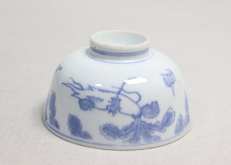 明治後期～大正銅判鼠大根図蓋茶碗③蓋小ニュウ