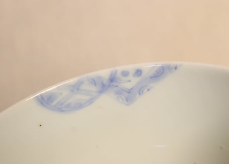 明治後期~大正染付鳳凰図蒸茶碗
