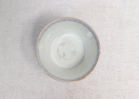 明治前期色絵花籠と水鳥図猪口