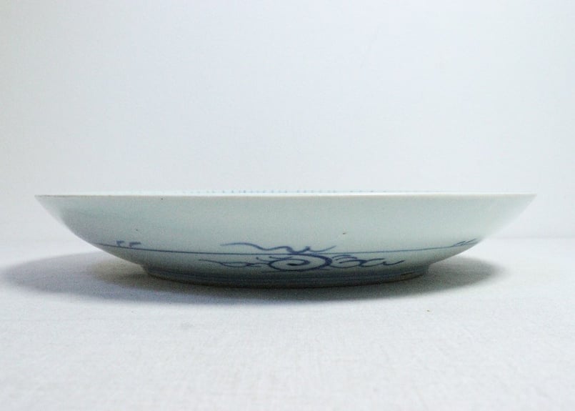 江戸幕末染付梅花氷裂に山水図尺1寸皿 | 吉祥寺PukuPuku