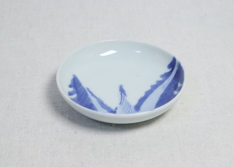 明治後期～大正染付芭蕉図小皿
