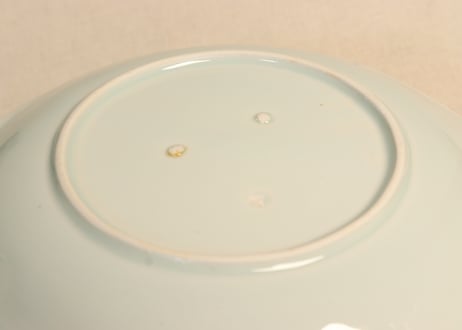 江戸幕末染付八方に釧図６寸皿①フリモノ