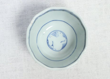 明治前期染付牡丹図向付
