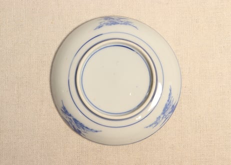明治後期～大正銅判花図窓絵散らし小皿