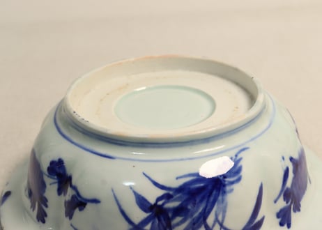明治前期染付菊図7寸鉢