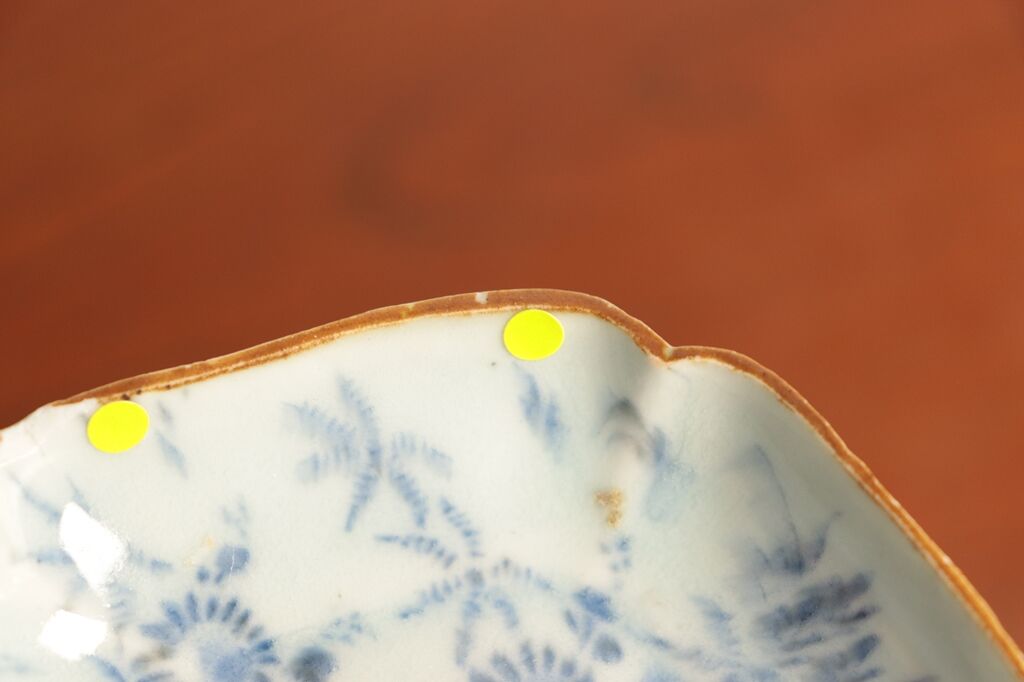 江戸中期紙刷古印判菊図菱柄小皿 小ホツ② | 吉祥寺PukuPuku