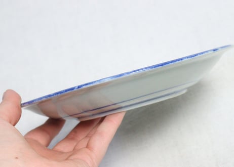 明治後期～大正銅判蝶と山水窓絵図６寸皿