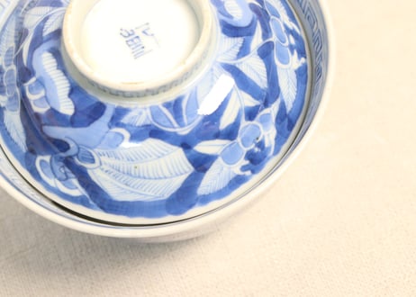 江戸幕末濃み埋め鳳凰と花図飯茶碗