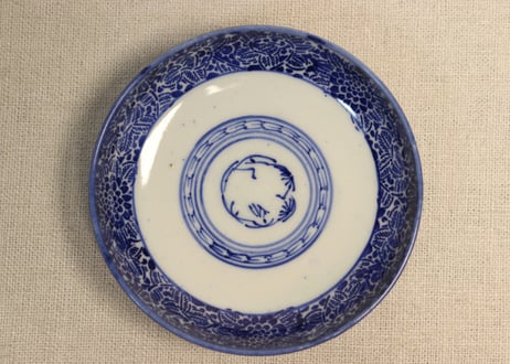 明治前期紙刷菊図蓋茶碗
