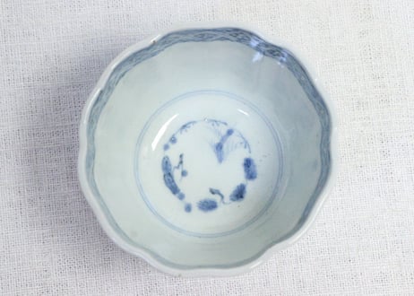 江戸幕末染付蛸唐草図向付