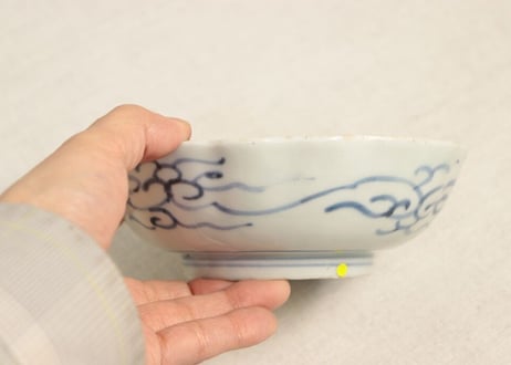江戸幕末染付蛸唐草文なます皿 ノミホツ,ムシクイ