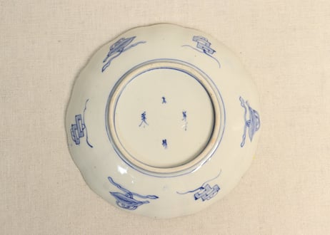 明治前期色絵鹿に紅葉図通り物7寸皿②ノミホツ