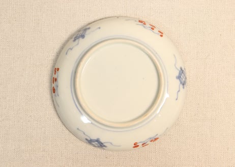 明治前期色絵三方に燕図小皿