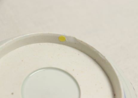 明治前期染付麒麟と牡丹図なます皿②高台ホツ