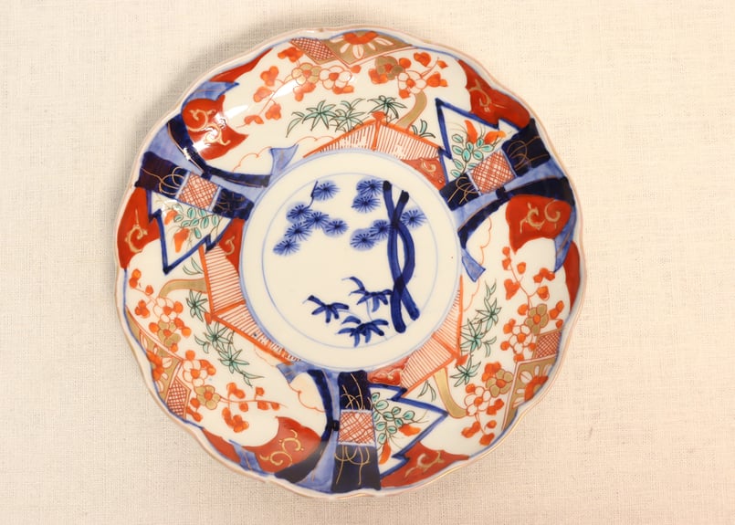 明治前期色絵三方竹梅図7寸皿 色擦れ | 吉祥寺PukuPuku