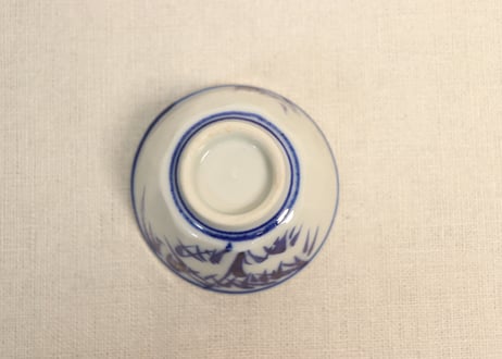 明治後期～大正染付竹図煎茶碗