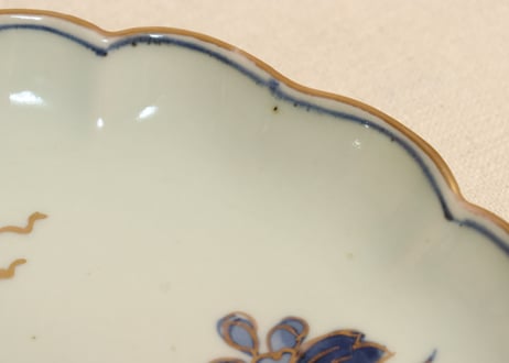 江戸中期色絵桐に蔦花図7寸皿①