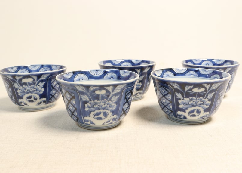 江戸時代 染付 まとめて 江戸幕末染付鳳凰と朝顔図7寸鉢 | 吉祥寺PukuPuku