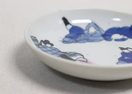 明治後期～大正銅判六歌仙図小皿