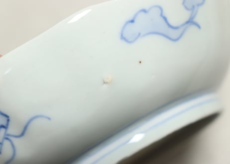明治前期色絵鶴と松竹梅図通り物なます皿