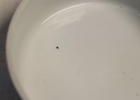 江戸後期染付羽根図三段重　蓋,取手ホツ