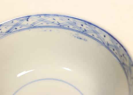 明治前期染付桜図飯茶碗①