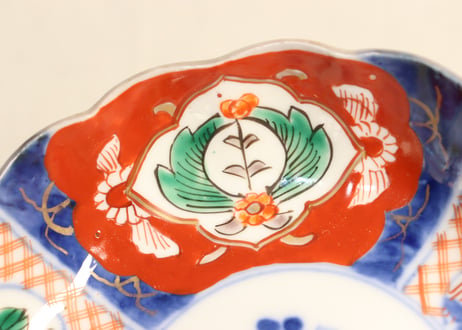 明治前期色絵四方に花図なます皿
