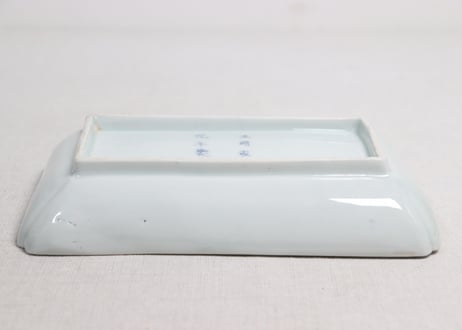 江戸後期染付山水と鷺図長皿