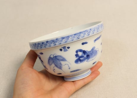 大正~昭和戦前ゴム判七福神図蓋茶碗
