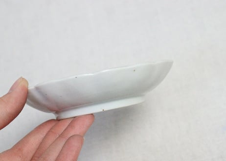 江戸後期染付柳に牡丹図小皿