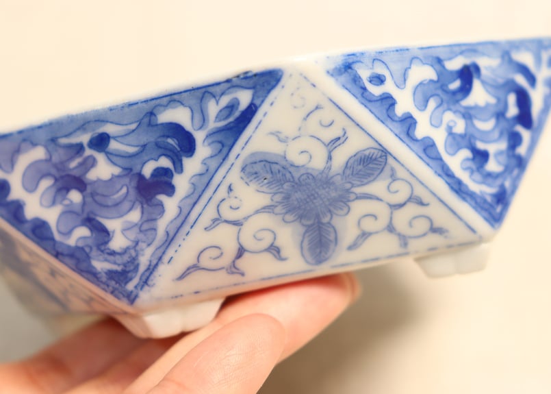 明治後期~大正銅判花図面取り五角小鉢 | 吉祥寺PukuPuku