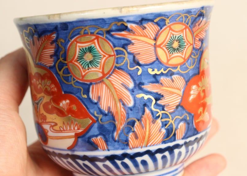 明治前期色絵鷺に沢潟図向付 | 吉祥寺PukuPuku