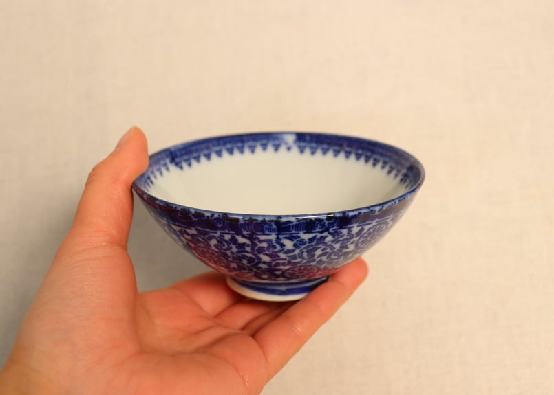 明治前期紙刷菊と唐草文蓋茶碗 | 吉祥寺PukuPuku