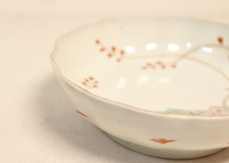 江戸幕末色絵桐と市松図なます皿