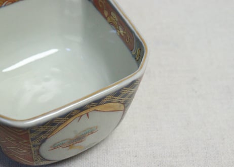 明治前期色絵花と富士図角向付