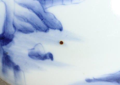 明治後期～大正染付山水図6寸皿