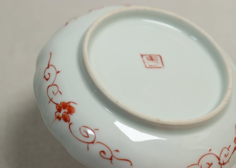 明治前期色絵三方菊図通り物小皿③小ニュウ | 吉祥寺PukuPuku