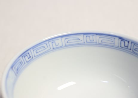 明治後期~大正染付山水図蓋茶碗①