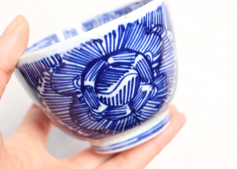 明治前期ベロ藍牡丹図向付 | 吉祥寺PukuPuku