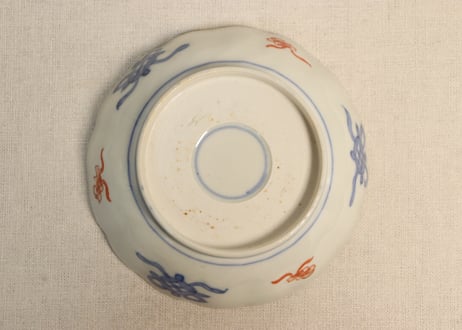 明治前期色絵鶴亀図なます皿②薄め