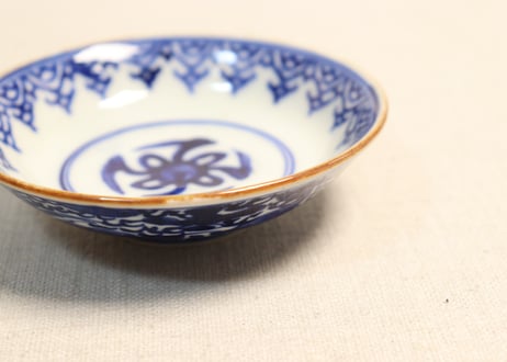 明治前期ベロ藍鳳凰図通り物飯茶碗