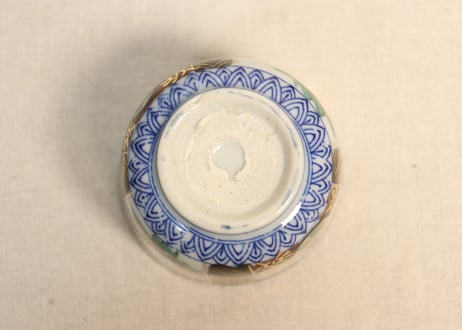 明治後期～大正銅判色絵草花図向付