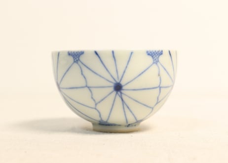 大正~昭和戦前ゴム判菊花図湯呑