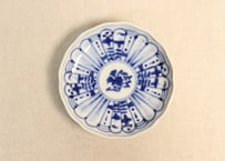 明治前期染付放射文図通り物小皿