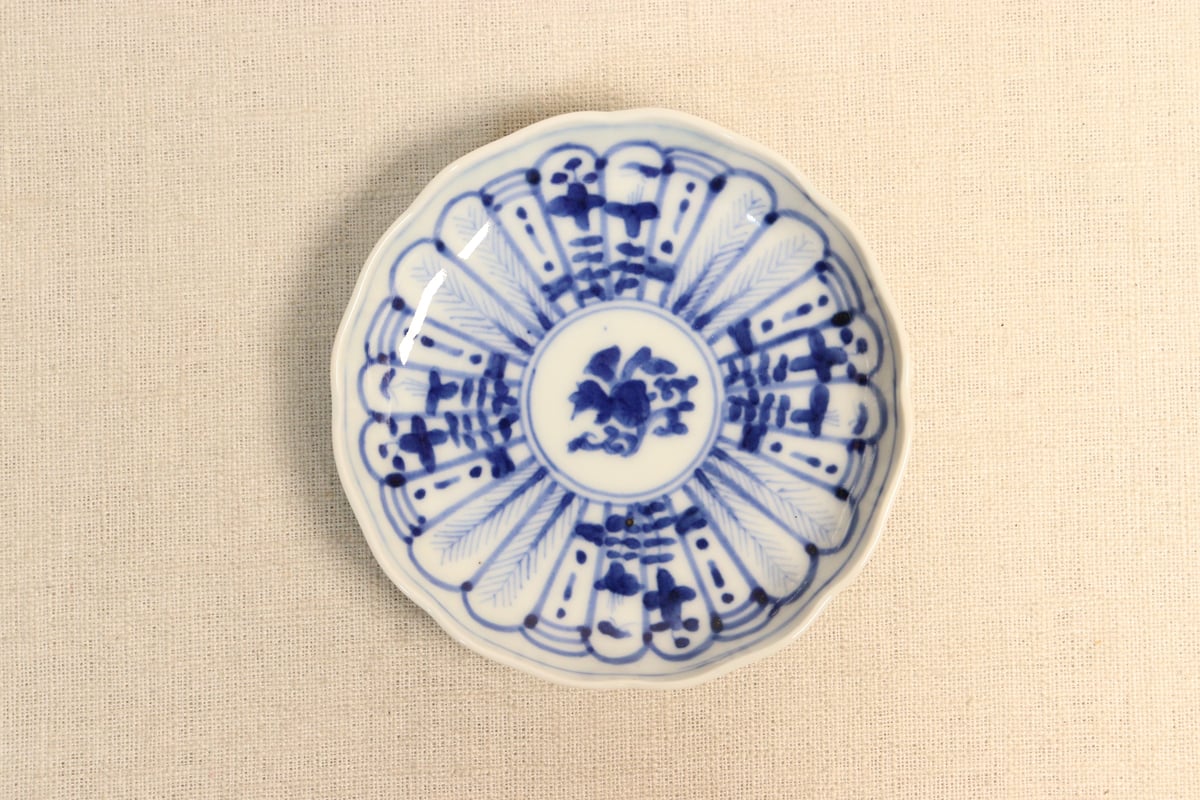 明治前期染付放射文図通り物小皿 | 吉祥寺PukuPuku
