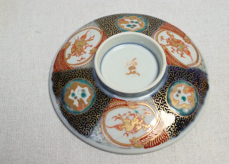 明治前期色絵麒麟と龍図蒸茶碗 | 吉祥寺PukuPuku