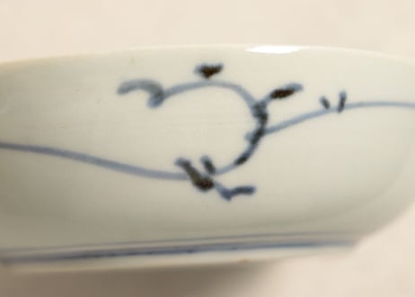 江戸後期染付竹林図なます皿 ややがたつき